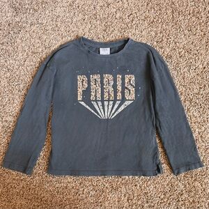 Zara Gray Paris Rhinestone Studded Long Sleeve